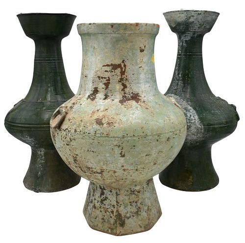 THREE LARGE POTTERY VASESThree 376811