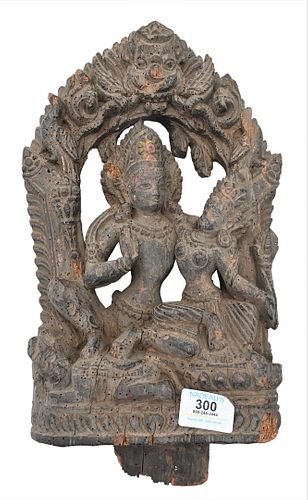 TIBETAN NEPALESE CARVED WOOD STELETibetan Nepalese 376895