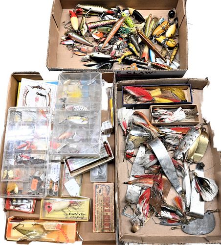 LARGE GROUP OF FISHING LURES AND