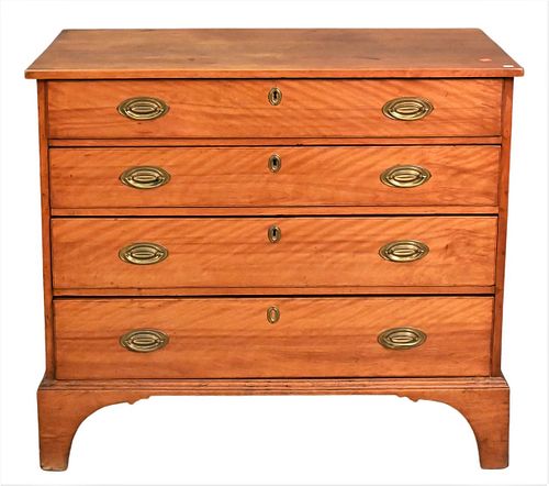 BIRCH CHIPPENDALE FOUR DRAWER CHESTBirch