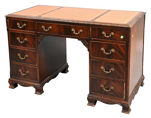 CHIPPENDALE MAHOGANY KNEEHOLE DESKChippendale