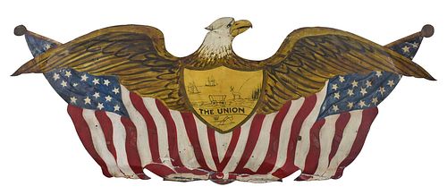 AMERICAN PAINTED TIN EAGLE TRADE SIGNlate