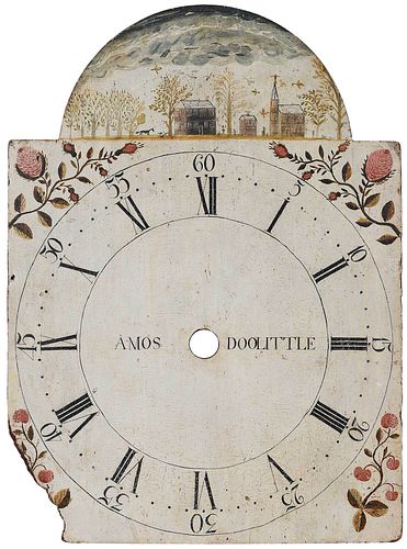 AMOS DOOLITTLE PAINTED CLOCK FACEearly 376980