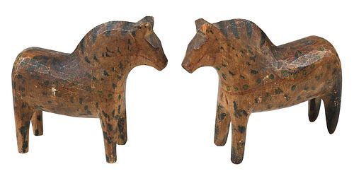 NEAR PAIR OF CARVED AND PAINTED 37699a