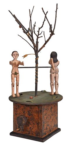 FOLK ART ADAM AND EVE MECHANICAL 3769a5