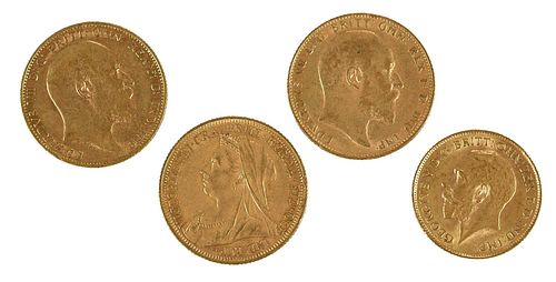 GROUP OF FOUR BRITISH GOLD COINS1912 376abe
