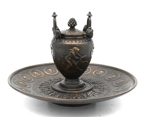 TIFFANY AND COMPANY BRONZE INKWELL  376afd