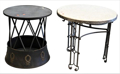 TWO OCCASIONAL TABLES, ONE IN ART
