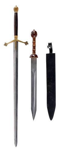 TWO MODERN SWORDSstyle of Scottish claymore,