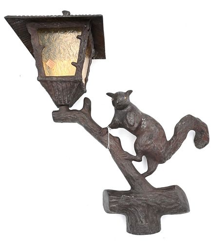 FIGURAL LAMP POST, DEPICTING SQUIRREL
