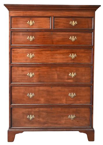 MAHOGANY TALL CHEST ON BRACKET 376b3e