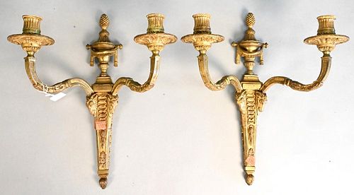 PAIR OF FRENCH BRONZE CANDLE SCONCES  376b4f