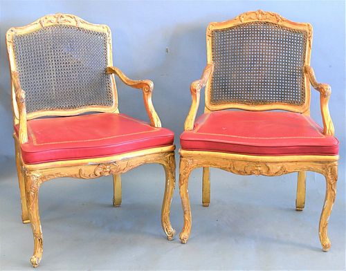 PAIR OF GILT LOUIS XV STYLE OPEN