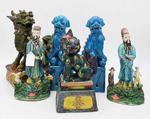 GROUP OF SIX CHINESE PIECES, TO