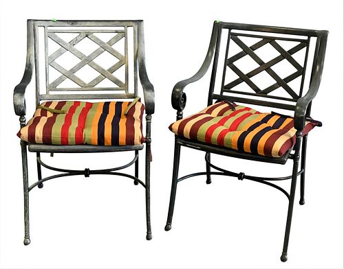 SET OF SIX OUTDOOR ARMCHAIRS ALONG 376bce