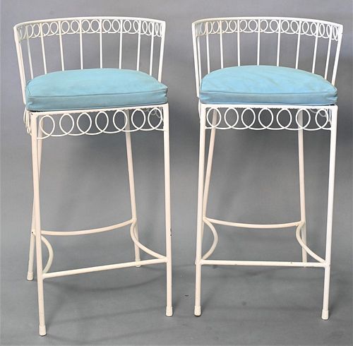 PAIR OF IRON MID CENTURY BARSTOOLS  376bc8