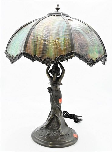 ART NOUVEAU FIGURAL TABLE LAMP  376bf7