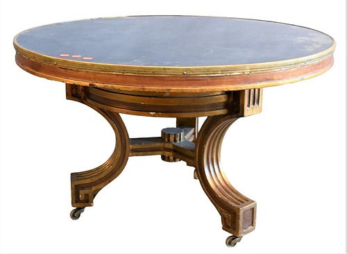 ROUND GILT DECORATED COFFEE TABLE,