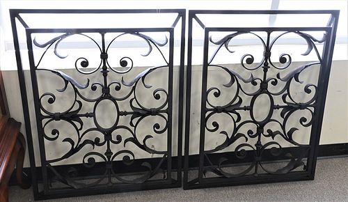 PAIR OF IRON WINDOW PANELS 28 376c2f