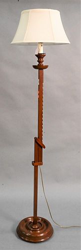 MAHOGANY ADJUSTABLE FLOOR LAMP,