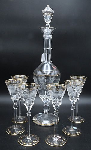 SEVEN PIECE MOSER DECANTER SET  376c6d