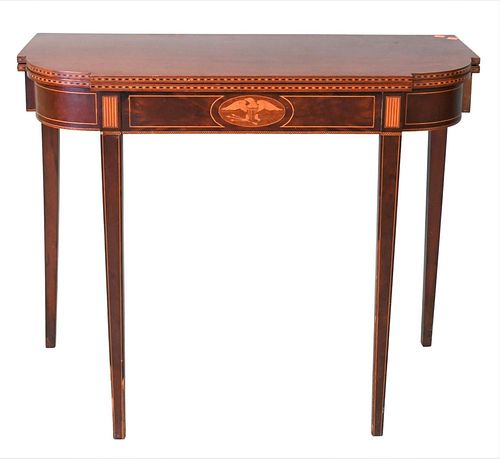 FEDERAL STYLE D-SHAPED GAMES TABLE,