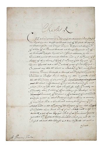 KING CHARLES II SIGNED LETTERone