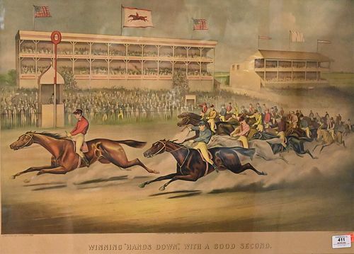 CURRIER & IVES LITHOGRAPH, "WINNING