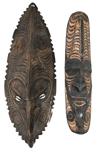 TWO PAPUA NEW GUINEA CARVED WOODEN 376d04