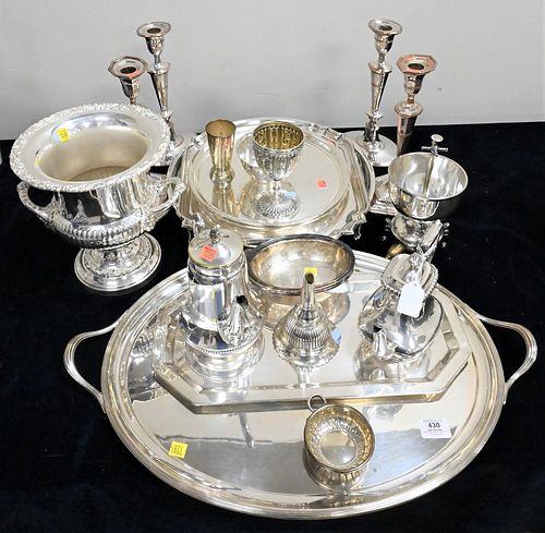 19 PIECE LOT OF SILVER PLATE, TO