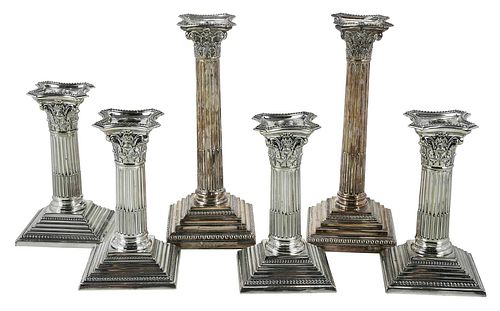 SIX CORINTHIAN COLUMN SILVER PLATE