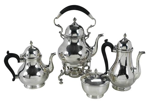 FOUR PIECE ENGLISH SILVER TEA SETBirmingham,