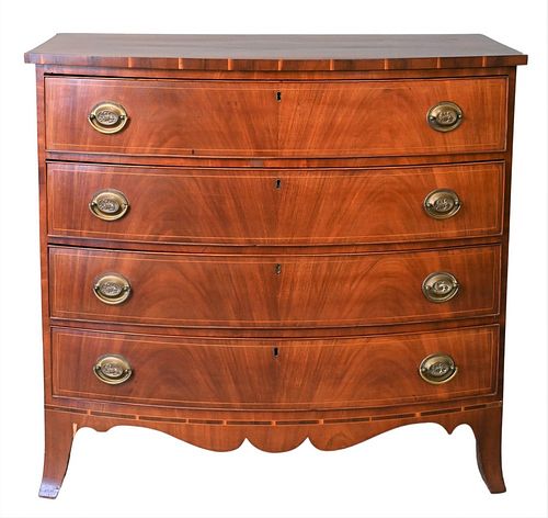 MAHOGANY BOW FRONT FOUR DRAWER 376d50