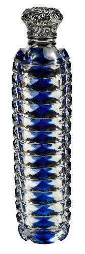 FACETED COBALT AND SILVER GLASS 376d91