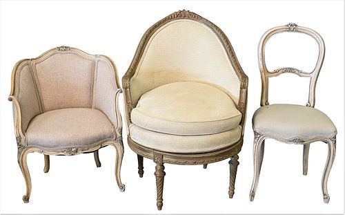 THREE FRENCH STYLE CHAIRS TO INCLUDE 376db0