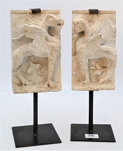 PAIR OF ITALIAN MARBLE FRAGMENTS  376dc2