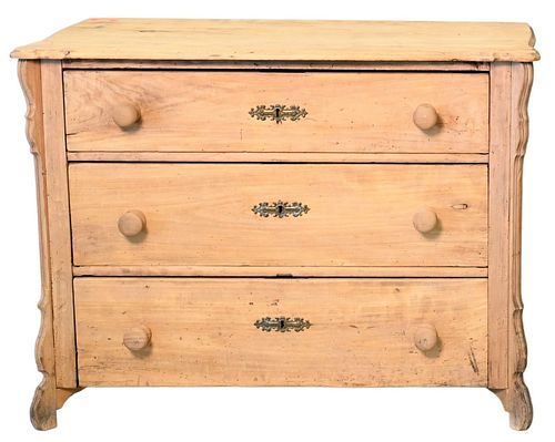 ENGLISH PINE THREE DRAWER CHEST  376dbd