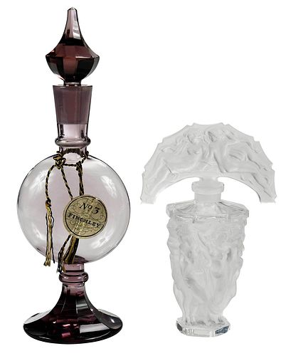 TWO GLASS PERFUMES20th century,