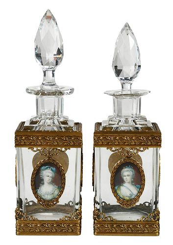 PAIR OF PAINTED PORTRAIT PERFUMESFrench  376ddf