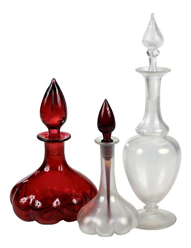 THREE STEUBEN GLASS PERFUMESAmerican  376e1b