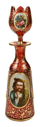 BOHEMIAN ENAMELED AND GILT GLASS