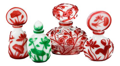 FOUR CHINESE PEKING GLASS PERFUME