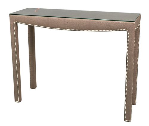 CONTEMPORARY UPHOLSTERED HALL TABLE  376ec0