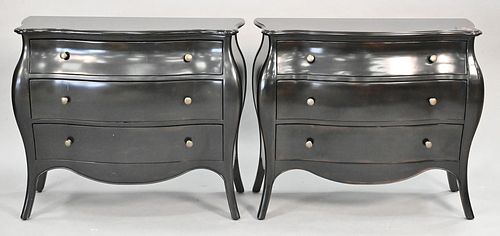 PAIR OF CONTEMPORARY BLACK LACQUERED