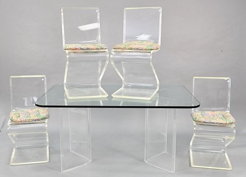 FIVE PIECE LUCITE DINING SET TO 376ecf