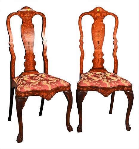 PAIR OF MARQUETRY INLAID SIDE CHAIRS  376efb