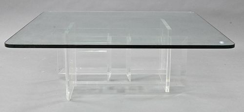 MID CENTURY GLASS TOP COFFEE TABLE  376f4c