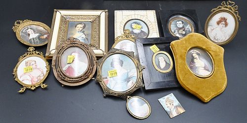 13 PIECE LOT OF MINIATURE PORTRAITS 376fc3