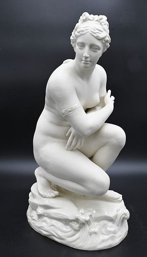 BELLEEK PORCELAIN CROUCHING VENUS