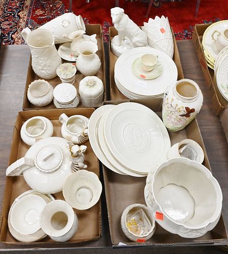 FOUR TRAY LOTS OF BELLEEK COLLECTORS